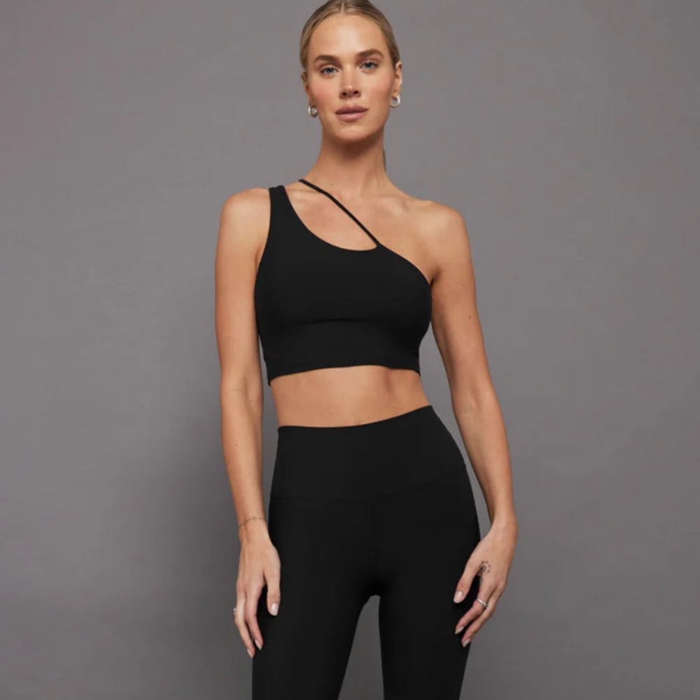 NWT CARBON38 One Shoulder Convertible Bra Top in Melt Black M $98 - Picture 3 of 7